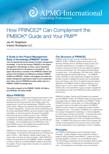 How PRINCE2 Can Complement PMBOK - WordPress 
