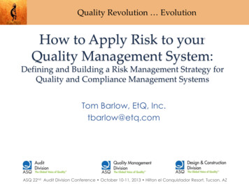 How To Apply Risk To Your Quality Management System - ASQ