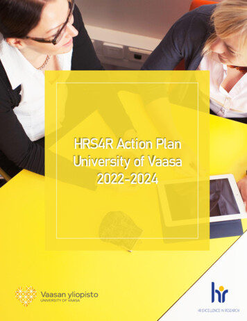 HRS4R Action Plan University Of Vaasa 2022-2024 - Uwasa.fi