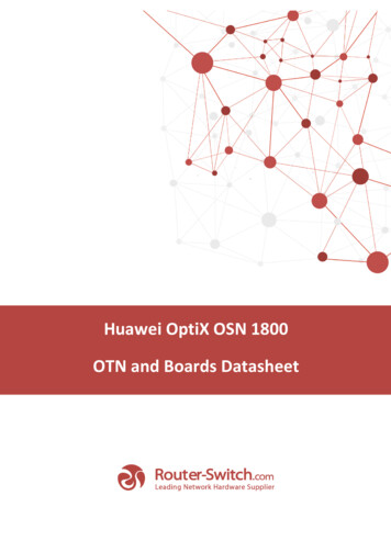 Huawei OptiX OSN 1800 OTN And Boards Datasheet