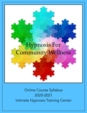 Online Course Syllabus 2020-2021 Intimate Hypnosis .