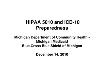 HIPAA 5010 And ICD-10 Preparedness - Michigan