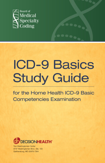 ICD-9 Basics Study Guide - Medical Specialty Coding
