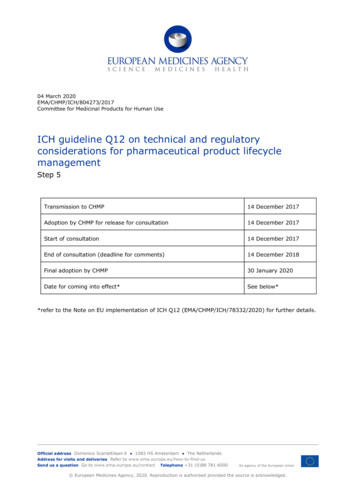 Q12 Step 5 Technical And Regulatory Considerations For Pharmaceutical .
