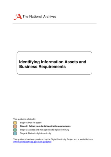 Identifying Information Assets And Business Requirements