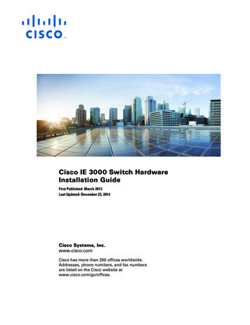 Cisco IE 3000 Series Switch Hardware Installation Guide