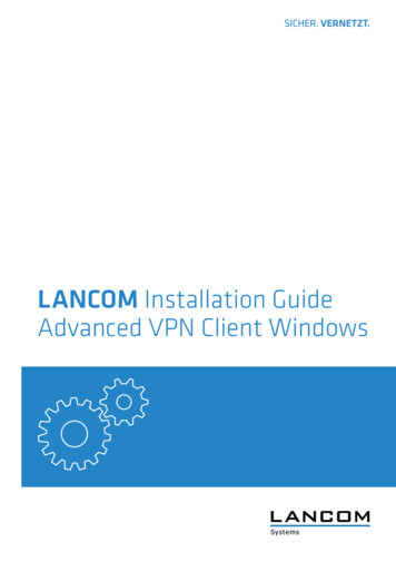 LANCOM Installation Guide Advanced VPN Client Windows