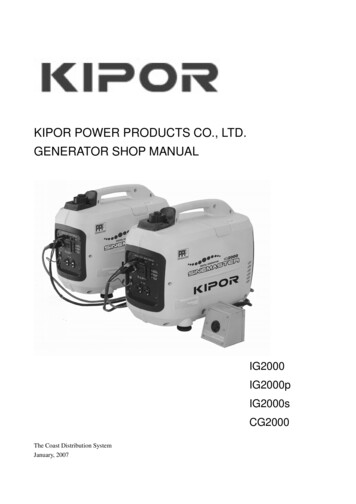 KIPOR POWER PRODUCTS CO., LTD. GENERATOR SHOP 