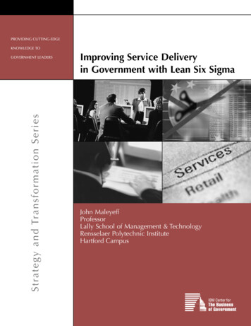 Improvng Service Delivery With Lean Six Sigma