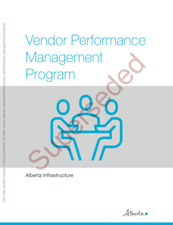 Vendor Performance Management Program - Alberta