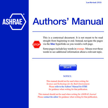 ASHRAE Interactive Author's Manual