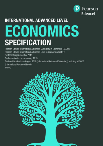 International A-Level Economics - Pearson Qualifications