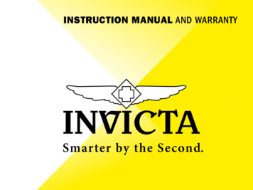 INSTRUCTION MANUAL AND WARRANTY - Invicta Watch Group