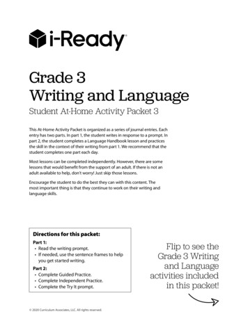 Grade 3 Writing And Language - Framework