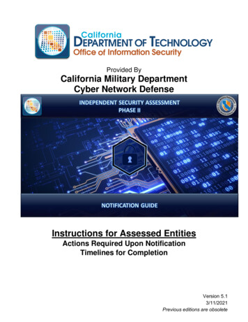 ISA Phase II Notification Guide - CDT CA Dept Of Technology