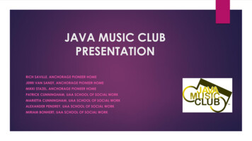 JAVA MUSIC CLUB PRESENTATION - University Of Alaska Anchorage