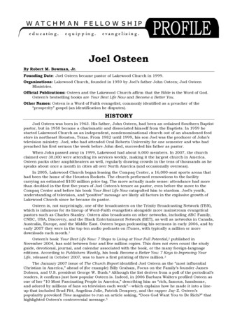 Joel Osteen Profile - Watchman 