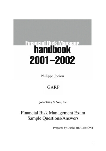 Financial Risk Management Exam Sample Questions/Answers