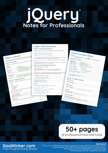 JQuery Notes For Professionals - Free Programming Books