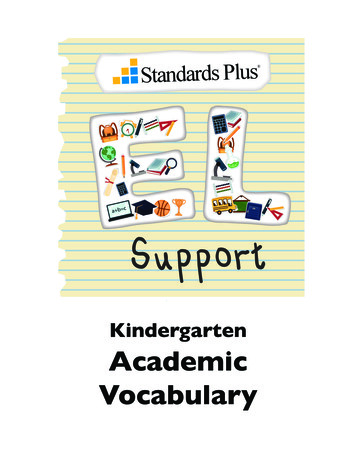 Kindergarten Academic Vocabulary - Standards Plus