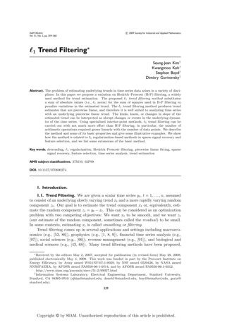 Trend Filtering - Stanford University