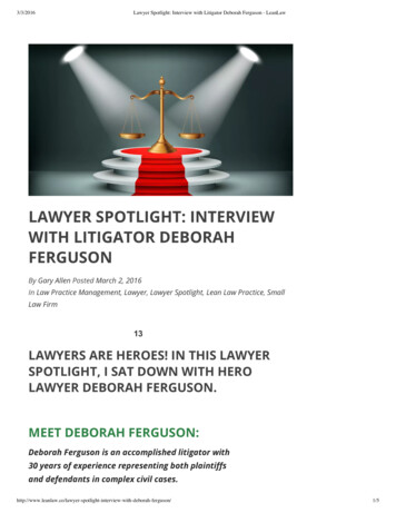 LAWYER SPOTLIGHT: INTERVIEW FERGUSON - Clover Sites