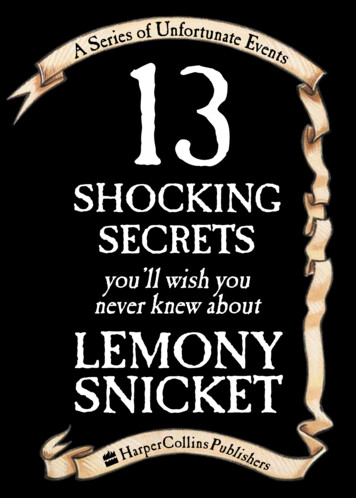 You’ll Wish You Never Knew About LEMONY SNICKET