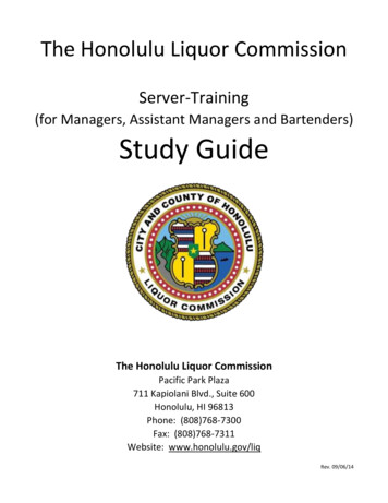 (for Managers, Assistant Managers And Bartenders) Study 