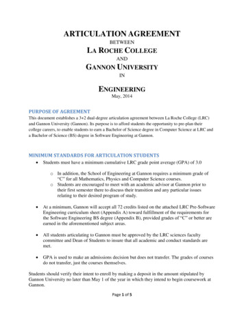 BETWEEN LA ROCHE COLLEGE - Gannon University