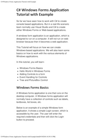 C# Windows Forms Application Tutorial With Example