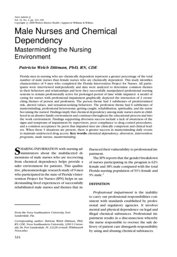 Vol. 32, No. 4, Pp. 324-330 Male Nurses And Chemical Dependency