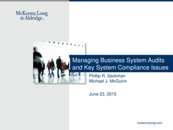 Managing Business System Audits And Key System Compliance Issues