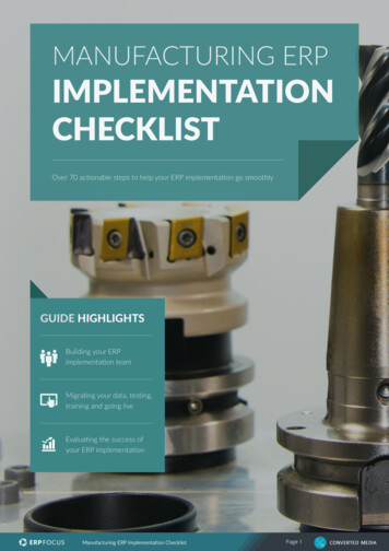 Manufacturing Erp Implementation Checklist