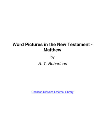 Word Pictures In The New Testament - Matthew