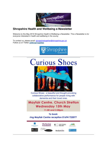 Shropshire Health And Wellbeing E-Newsletter