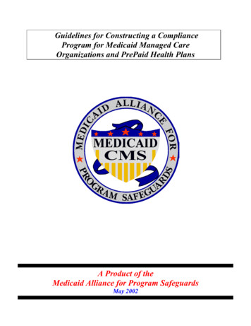 Guidelines For Constructing A Compliance Program For Medicaid Managed .