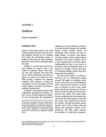 'Audition' In: Stevens’ Handbook Of Experimental .