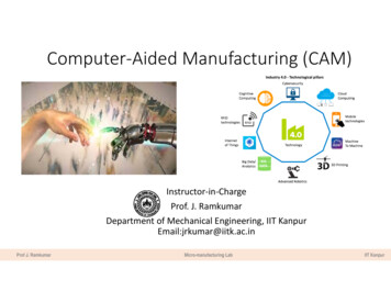 Computer‐Aided Manufacturing (CAM)