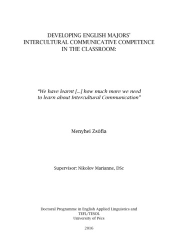 Developing English Majors' Intercultural Communicative Competence In .