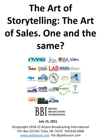 The Art Of Storytelling: The Art Of Sales. One And The Same?