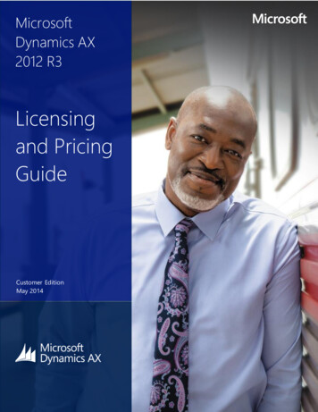 Licensing And Pricing Guide - Microsoft Dynamics Partner .