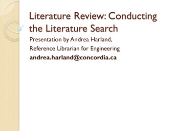 Literature Review: Conducting The Literature Search