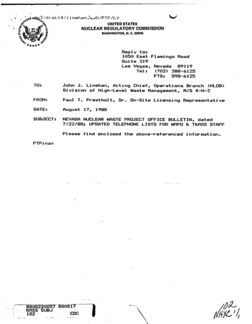 Nevada Nuclear Waste Project Office Bulletin. Dated 