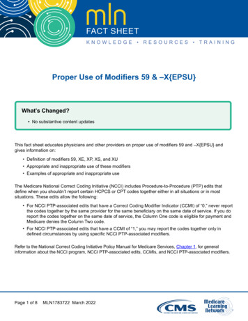 MLN1783722 - Proper Use Of Modifiers 59 & -X{EPSU} - CMS