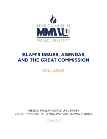 ISLAM'S ISSUES, AGENDAS, AND THE GREAT COMMISSION