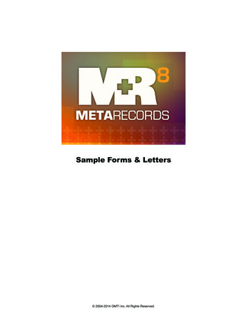 Sample Forms & Letters - OMTI