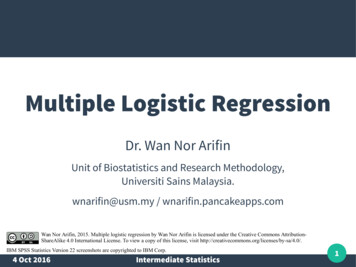 Multiple Logistic Regression - GitHub Pages