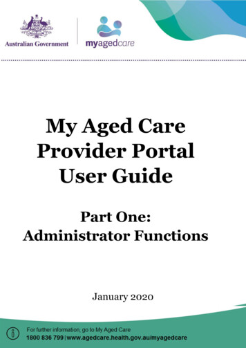 My Aged Care Provider Portal User Guide - Department Of Health