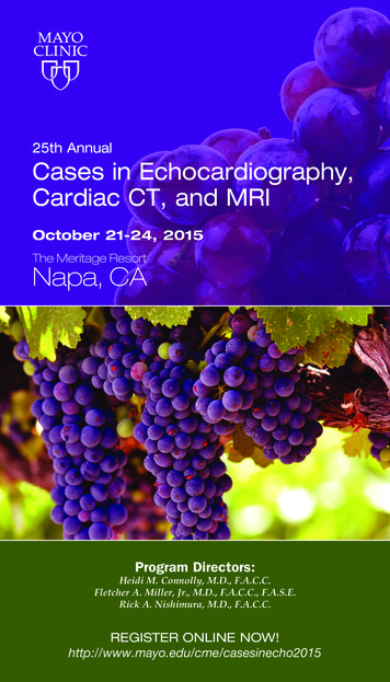 25th Annual Cases In Echocardiography, Cardiac CT, And MRI - Mayo