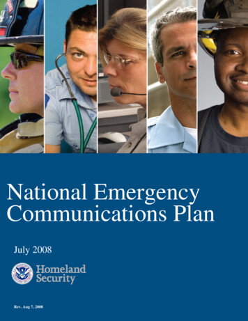 National Emergency Communications Plan July 2008 - Dhs.gov
